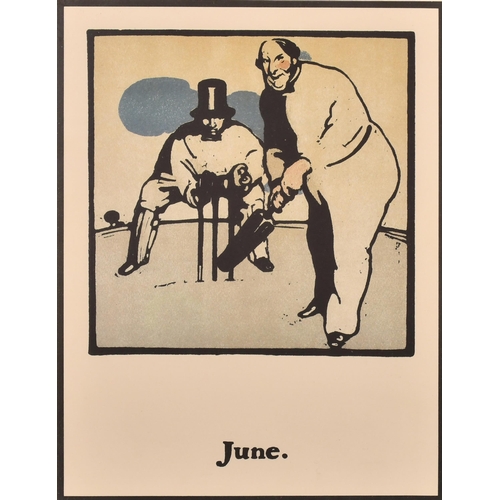 164 - Sir William Nicholson (1872-1949) British. An Almanac of Twelve Sports as Months of the Year, Prints... 