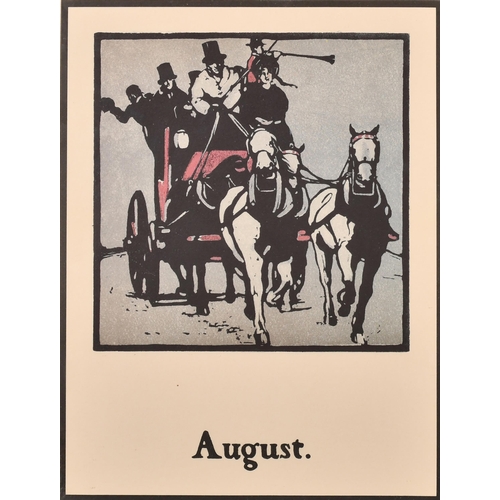 164 - Sir William Nicholson (1872-1949) British. An Almanac of Twelve Sports as Months of the Year, Prints... 