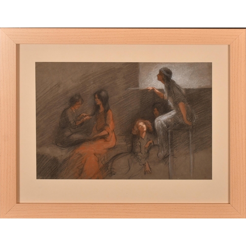 199 - Henry Tonks (1862-1937) British. A Study of Figures, Pastel, Inscribed verso, 8.5