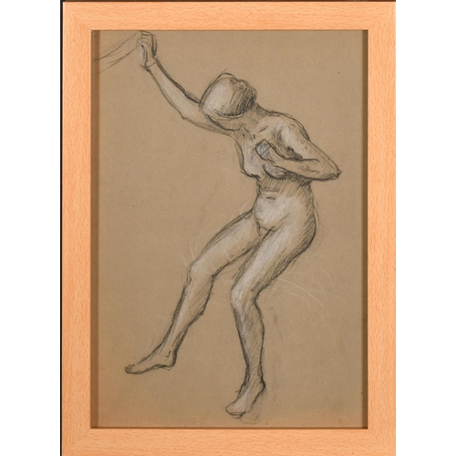 210 - Attributed to George Clausen (1852-1944) British. A Nude Study, Chalk, Inscribed verso, 11.5