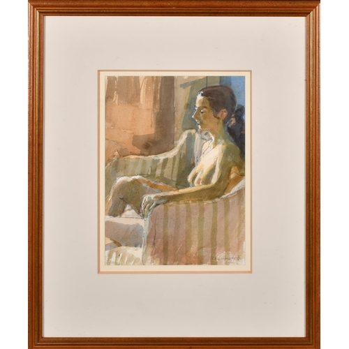 227 - Ken Howard (1932-2022) British. A Seated Nude, Watercolour, Signed in pencil, 9