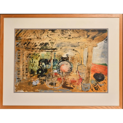 233 - Walter Hoyle (1922-2000) British. Farmyard Scene, Watercolour and Ink, Signed and dated 1954 in penc... 