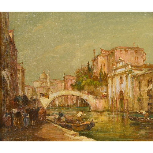 242 - Eugenio Bonivento (1880-1956) Italian. A Pair of Venetian Scenes, Oil on artist's board, Signed, In ... 