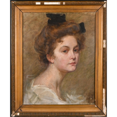 243 - Circle of John Singer Sargent (1856-1925) American. Bust Portrait of a Young Lady, Oil on canvas lai... 