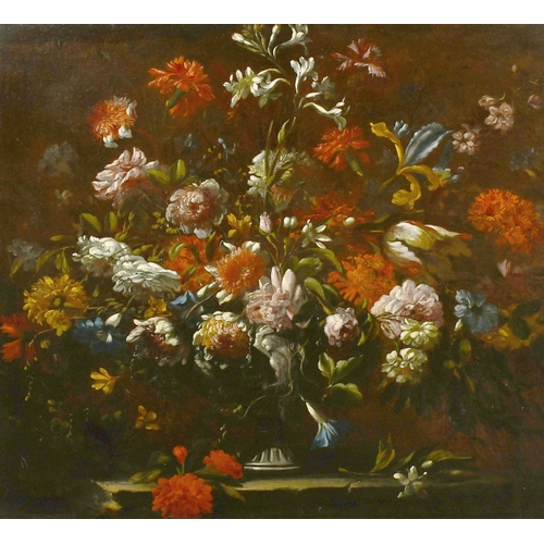 25 - Circle of Mario del Fiori Nuzzi (1603-1673) Italian. Still Life of Flowers in an Urn, Oil on canvas,... 