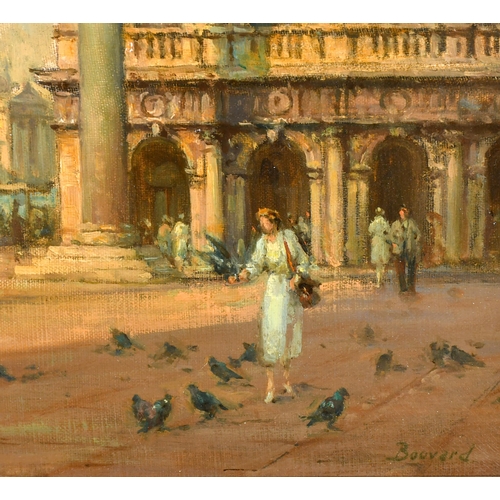 261 - Antoine Bouvard (1870-1956) French. Piazza San Marco, Venice, Oil on canvas, Signed, 19.5