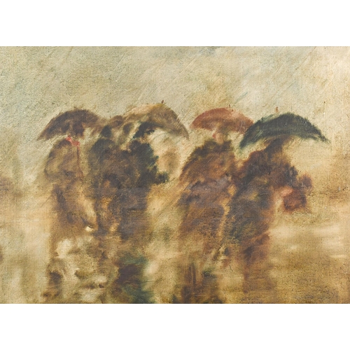 267 - Charles Horwood (1908-1975) British. The Umbrellas, Oil on canvas, Signed verso, 18