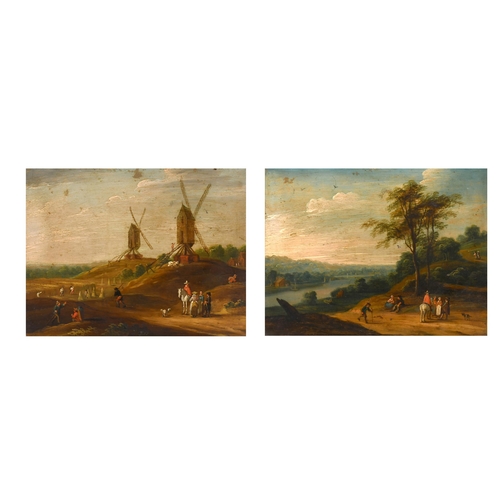 28 - Circle of Marc Baets (c.1700-1749) Flemish. Travellers on a Country Path, Oil on copper, 6.5