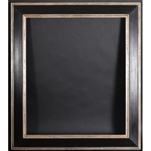 334 - 20th-21st Century English School. A Silver and Black Painted Reverse Frame, rebate 25.75