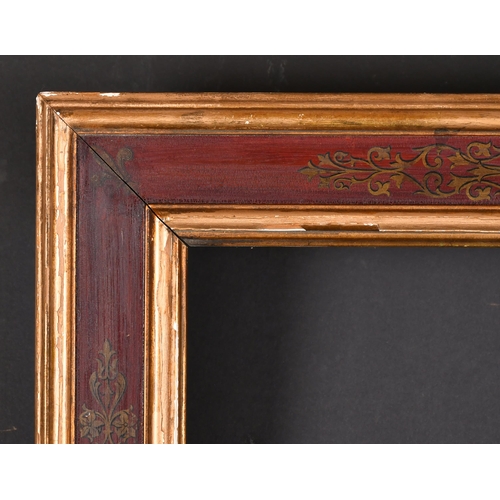 339 - 20th Century European School. A Painted Gilt and Red Painted Frame, with painted decorations, rebate... 