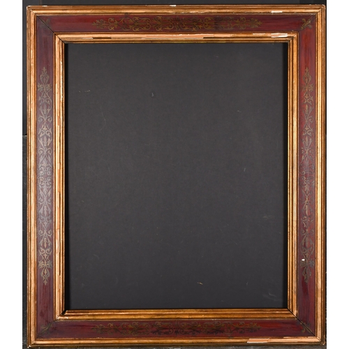 339 - 20th Century European School. A Painted Gilt and Red Painted Frame, with painted decorations, rebate... 