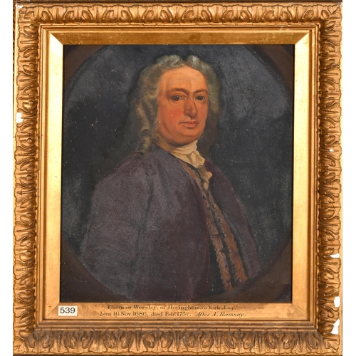 41 - Late 19th Century English School. Thomas Willoughby of Birdsall, Oil on canvas, Inscribed on mount, ... 