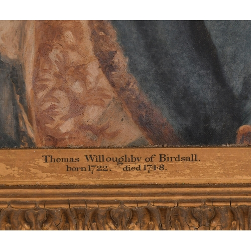 41 - Late 19th Century English School. Thomas Willoughby of Birdsall, Oil on canvas, Inscribed on mount, ... 