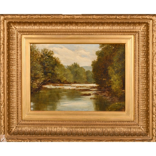 73 - Circle of Thomas Spinks (1847-1927) British. A River Scene, Oil on canvas, 10