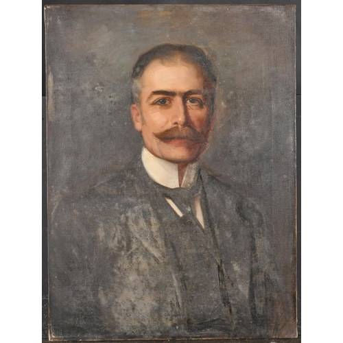 107 - Early 20th Century English School. Bust Portrait of a Man, Oil on canvas, unframed 26' x 20' (66 x 5... 