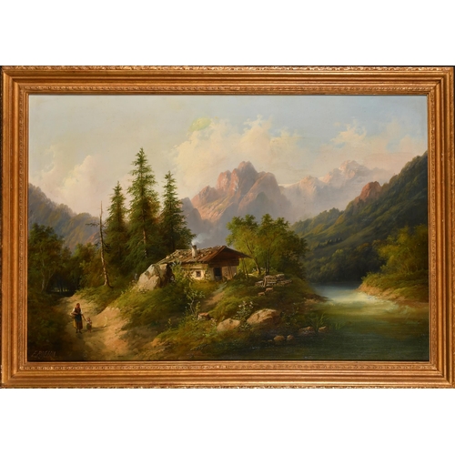 121 - Eduard Boehm (1830-1890) Austrian. A Pair of Alpine Landscapes, Oil on canvas, Signed, 21' x 32' (53... 