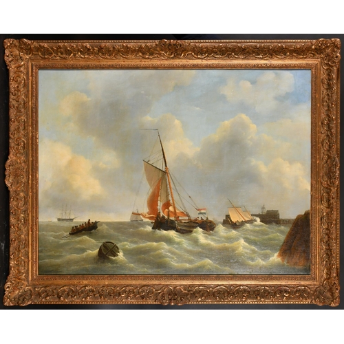 152 - Petrus Johannes Schotel (1808-1865) Dutch. A Shipping Scene off a Harbour, Oil on canvas, Signed, 25... 