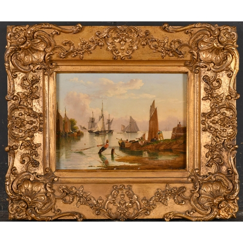 153 - John Ward of Hull (1798-1849) British. A Pair of River Inlet Scenes, Oil on panel, Signed, 6.5' x 8.... 