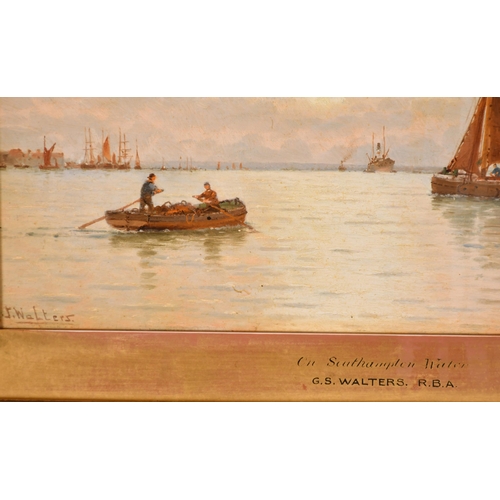 154 - George Stanfield Walters (1838-1924) British. 'On Southampton Water', Oil on panel, Signed, and insc... 