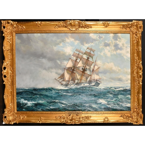 158 - Montague Dawson (1890-1973) British. 'The Barque Constellation, Monsoon Weather', Oil on canvas, Sig... 