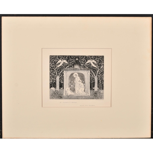 171 - Livia Kadar (1894-1986) Hungarian. 'Nativity', Etching, Signed and inscribed ''Nativity. To Captain ... 