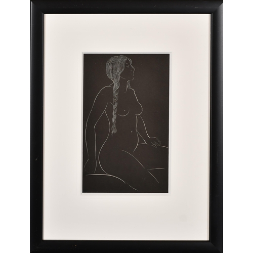 173 - Eric Gill (1882-1940) British. 'Nude', c.1938, Wood engraving, Inscribed on a label verso, 8.75' x 5... 