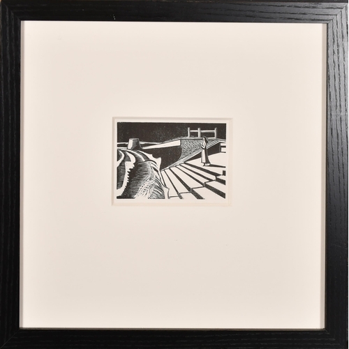 176 - Paul Nash (1889-1946) British. 'Sea Wall', Wood engraving, c.1920, Inscribed on a label verso, 3.15'... 