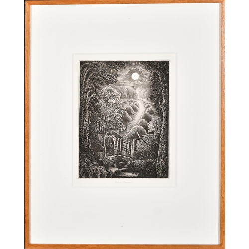 188 - Robin Tanner (1904-1988) British. 'Full Moon', Etching, Signed in pencil, 9.5' x 7.25' (24.2 x 18.3c... 