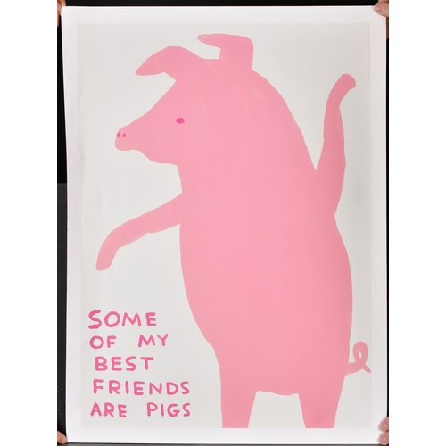 195 - David Shrigley (1968-) British. 'Some Of My Best Friends Are Pigs', Lithograph, unframed, 29.25' x 2... 