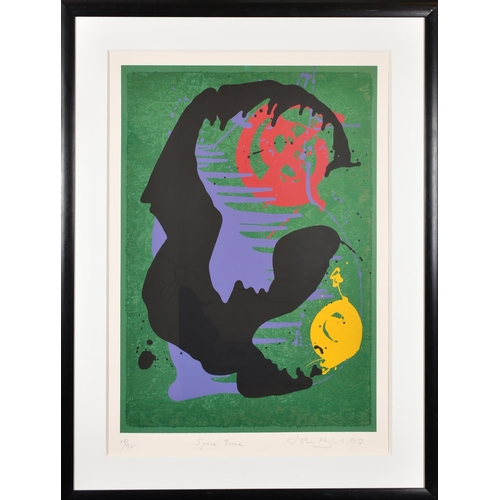 201 - John Hoyland (1934-2011) British. 'Space Borne', Screenprint in colours, Signed, inscribed, numbered... 