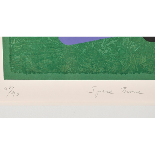 201 - John Hoyland (1934-2011) British. 'Space Borne', Screenprint in colours, Signed, inscribed, numbered... 