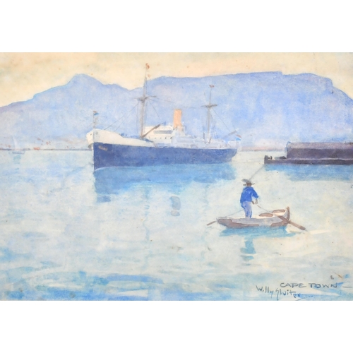 216 - Willy Sluiter (1873-1949) Dutch. 'Cape Town', Watercolour, Signed and inscribed, 8' x 11.5' (20 x 29... 