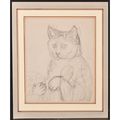 220 - Anne Harriet Fish (1890-1964) British. 'Puss in Boots', Pencil, Inscribed on mount verso and numbere... 