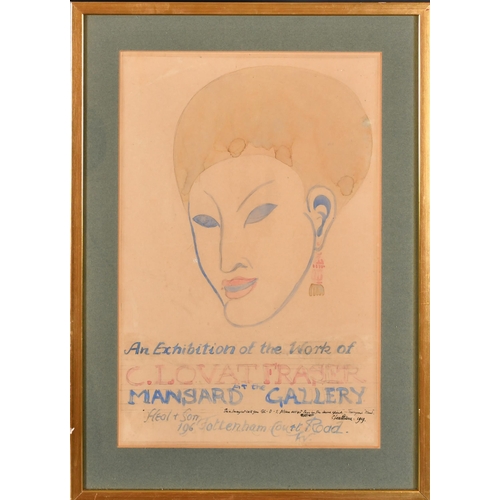 232 - Claud Lovat Fraser (1890-1921) British. An Exhibition Poster for the Mansard Gallery, Watercolour, S... 