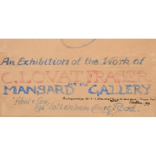 232 - Claud Lovat Fraser (1890-1921) British. An Exhibition Poster for the Mansard Gallery, Watercolour, S... 