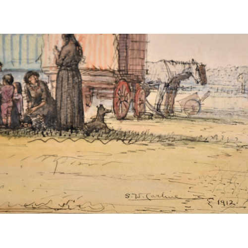 233 - Sydney William Carline (1888-1929) British. 'Gypsy Encampment', Watercolour and ink, Signed and date... 