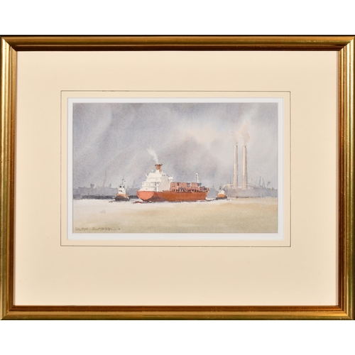 253 - Alan Runagall (1941-) British. 'Containers for Tilbury', Watercolour, Signed, and signed and inscrib... 