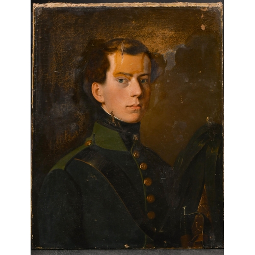 27 - 19th Century French School. Bust Portrait of an Officer, Oil on canvas, unframed 25' x 20' (63.5 x 5... 