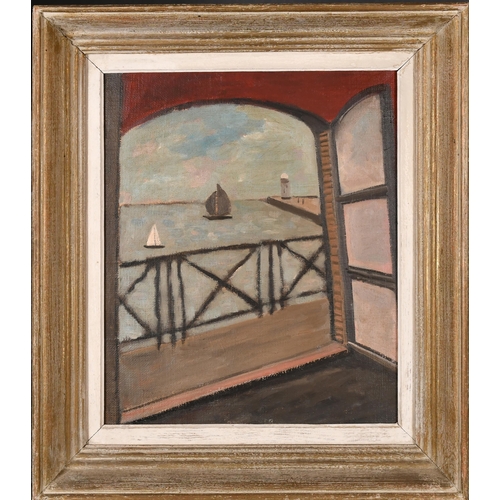 271 - 20th Century European School. A View to the Sea, Oil on canvas, 18.25' x 15' (46.3 x 38.1cm)