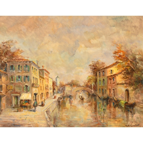 276 - Morgan John Rendell (20th Century) British. A Pair of Venetian Scenes, Oil on board, Signed, 16' x 2... 