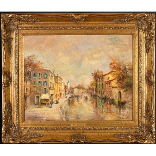 276 - Morgan John Rendell (20th Century) British. A Pair of Venetian Scenes, Oil on board, Signed, 16' x 2... 