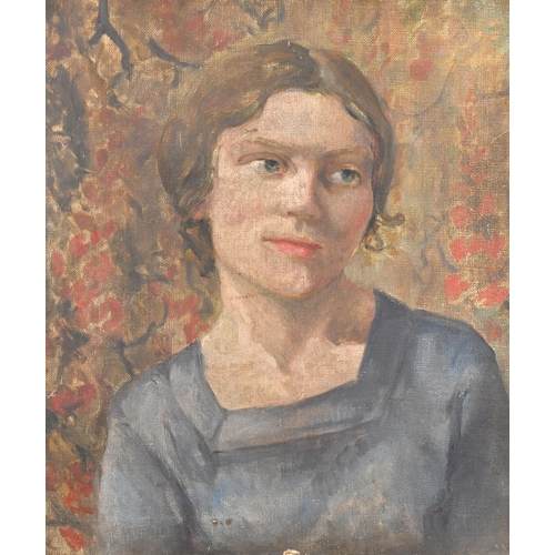 280 - Circle of Duncan Grant (1885-1978) British. Bust Portrait of a Lady, Oil on canvas, unframed 18' x 1... 