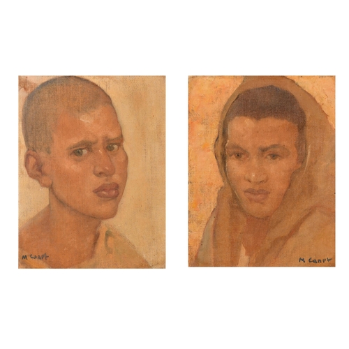 284 - Marcel Canet (1875-1959) French. A Pair of Head Studies, Oil on panel, Signed, 9' x 7.25' (22.8 x 18... 