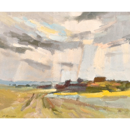 295 - Peter Gilman (1928-1984) British. 'Wilbury Hill', Oil on canvas, Signed, and inscribed on a label ve... 