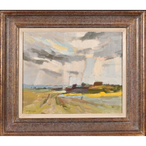 295 - Peter Gilman (1928-1984) British. 'Wilbury Hill', Oil on canvas, Signed, and inscribed on a label ve... 