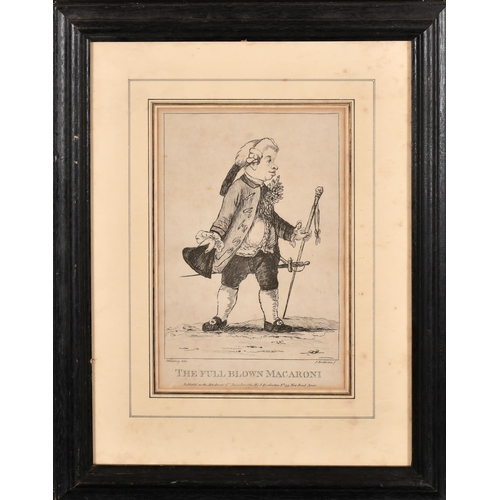 3 - Henry Bunbury (1750-1811) British. 'The Fish-Street Macaroni', Engraved by J Bretherton, 10.25' x 6.... 