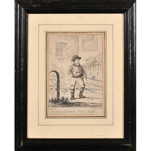 3 - Henry Bunbury (1750-1811) British. 'The Fish-Street Macaroni', Engraved by J Bretherton, 10.25' x 6.... 