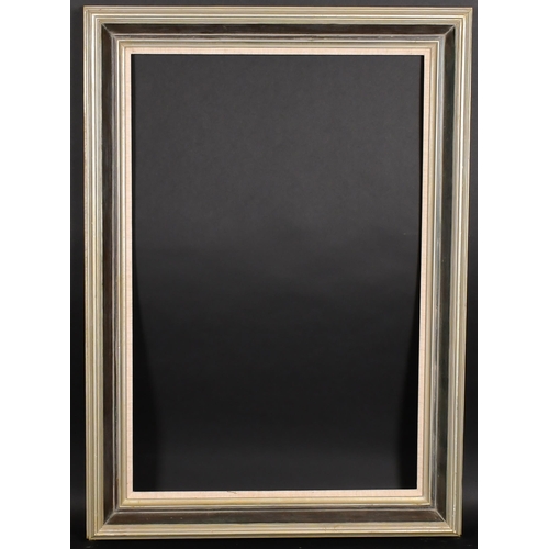 359 - 20th Century English School. A Silver and Black Painted Composition Frame, with a fabric slip, rebat... 