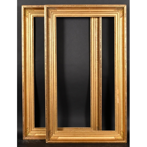 360 - 19th Century European School. A Pair of Ribbed Hollow Gilt Composition Frames, rebate 35.5” x 18.25”... 