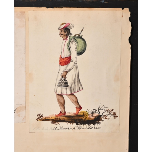 56 - 19th Century English School. 'A Musician', Watercolour, Inscribed, contained in an album, 8' x 6' (2... 